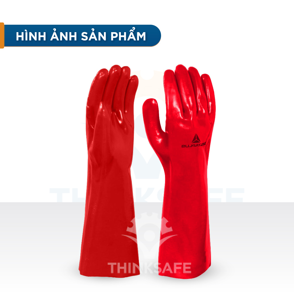 Găng tay chống hóa chất Deltaplus PVCC400 chống dầu, hóa chất chuyên dùng công việc cơ khí máy móc Bao tay - Thinksafe