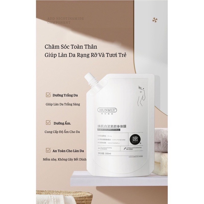 Ủ trắng da toàn thân HUNMUI 300ml