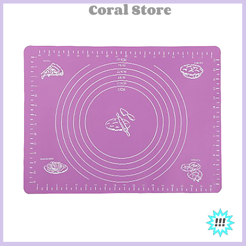 【Coral】💖【HOT SALE】🎈🎈 Silicone Mat Kneading Dough Mat Cookie Cake Sheet Baking Mat Tools Non-stick Rolling Large Dough Pads Tools Sheet Accessories