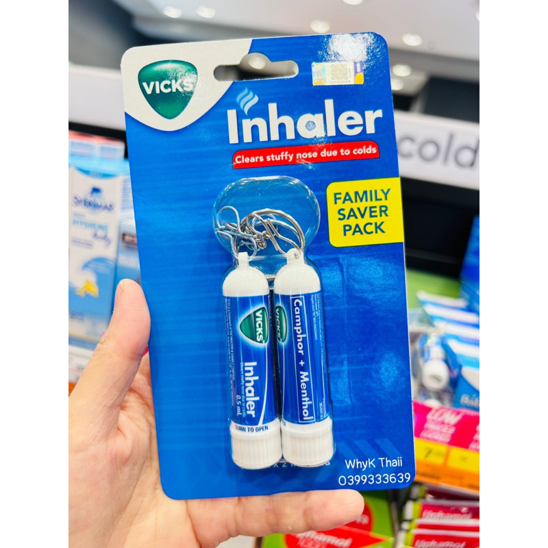 Ống hít mũi Vicks Inhaler Date 2025 có móc khoá hàng siêu thị Malaysia
