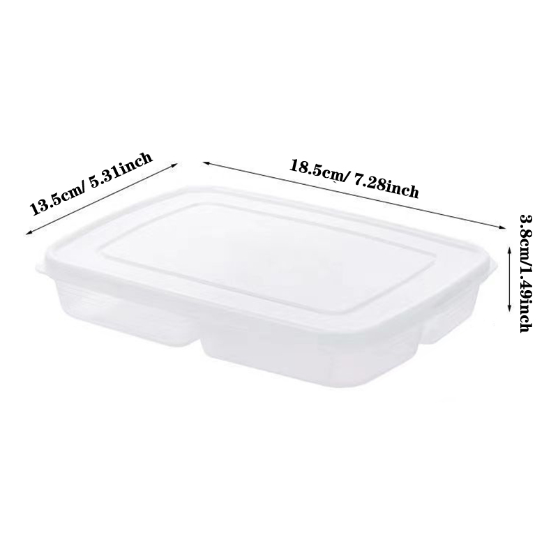 4 Grids Food Fruit Storage Box Portable Compartment Refrigerator Freezer Organizers Sub-Packed Meat Onion Ginger Clear Crisper Queena. 