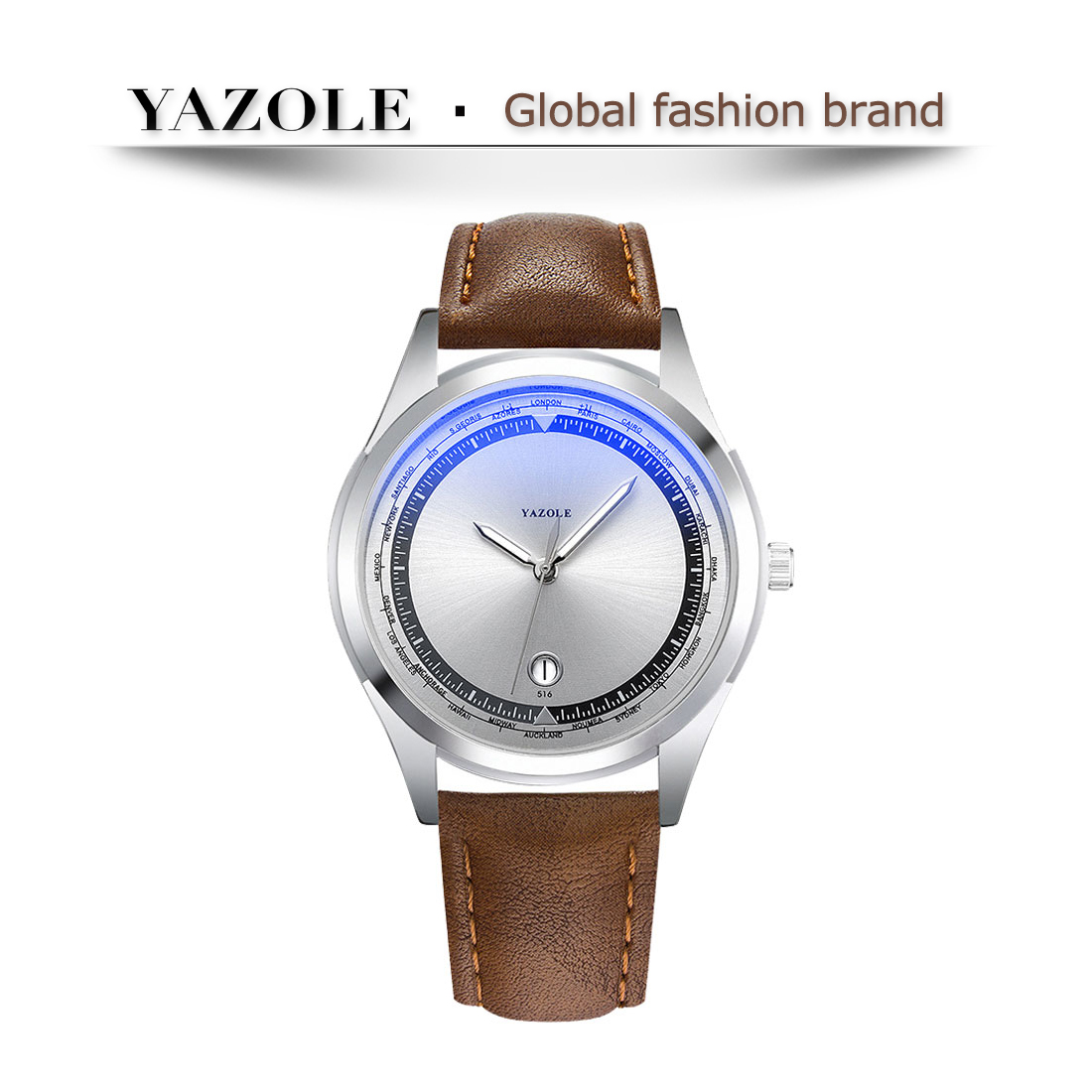 YAZOLE watch for women Quartz Casual Luminous Fashion Calendar Waterproof Luxury watches Holiday gift Mineral glass Leather strap [516]