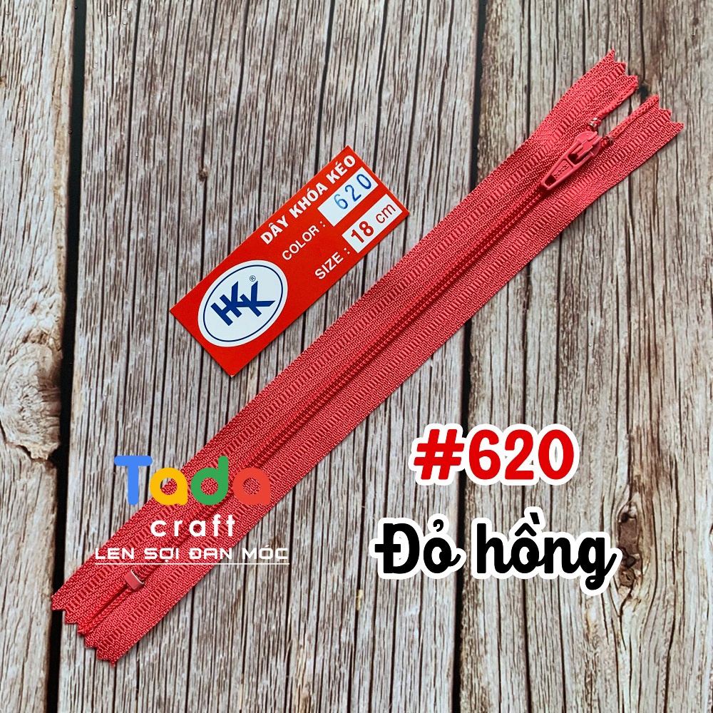 Dây kéo khóa HKK dài 18cm - Dùng làm dây kéo khóa quần, túi, ví handmade