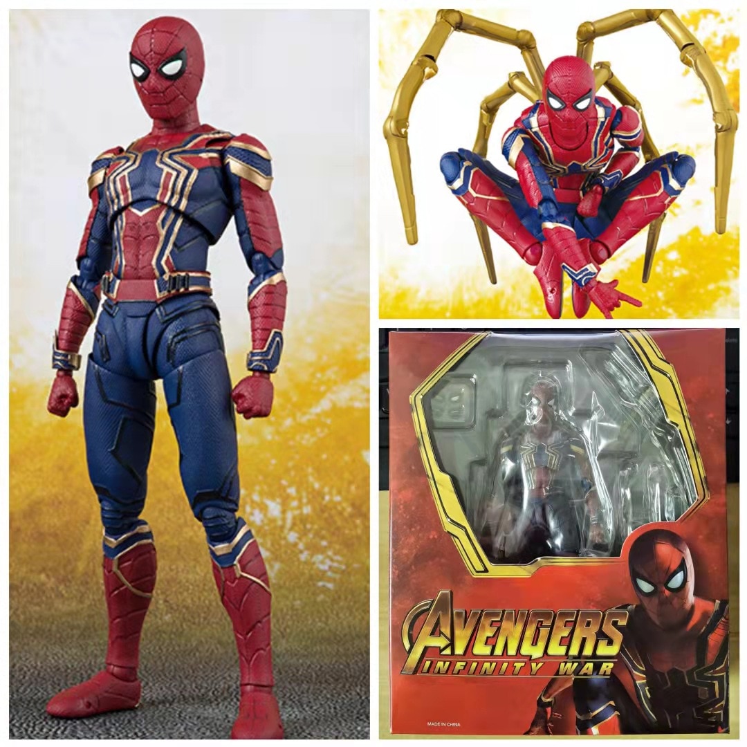 Marvel Avengers Infinity War SHF Iron Spiderman PVC Figure Statue Spider Man Action Figure Collectible Model Toy 15cm