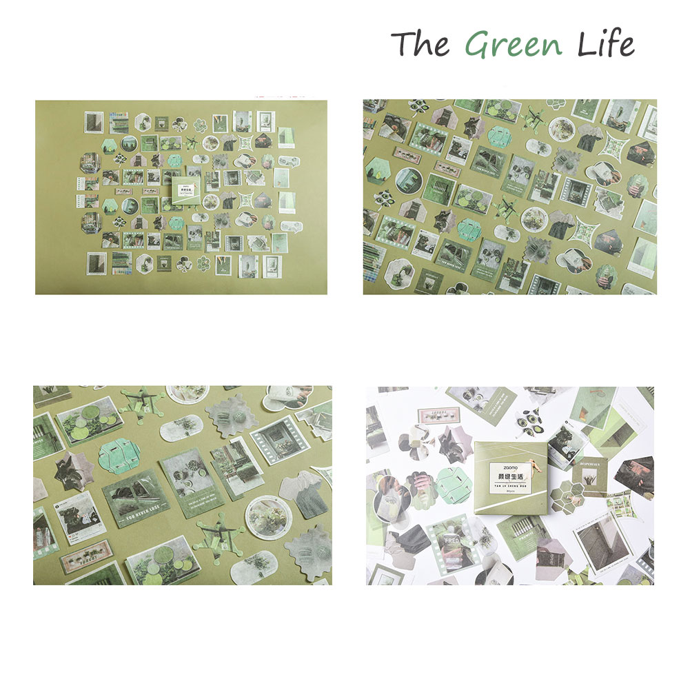 80Sheets/Box Photo Pattern Journal Scrapbooking Stickers DIY Decorative Stickers