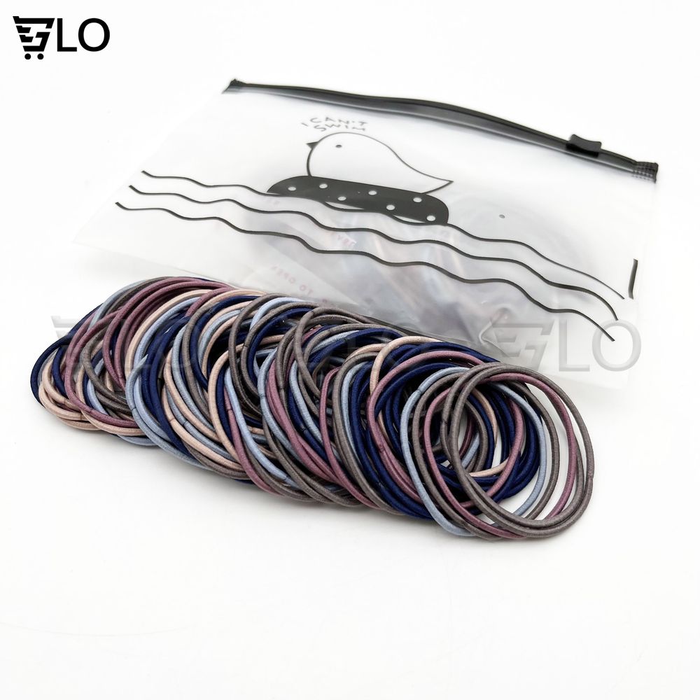Set 100 Thun Buộc Tóc Nữ - Dây Cột Tóc Nhiều Màu