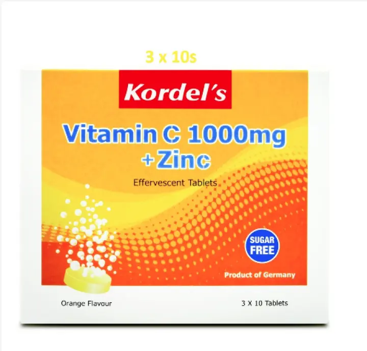 Kordel S Vitamin C 1000mg Zinc Effervescent Tablet Orange Flavors 3x10s Lazada Singapore