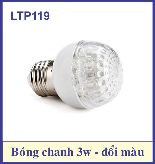 Bóng đèn chanh led 3W đui E27 ánh sáng đổi màu tự động