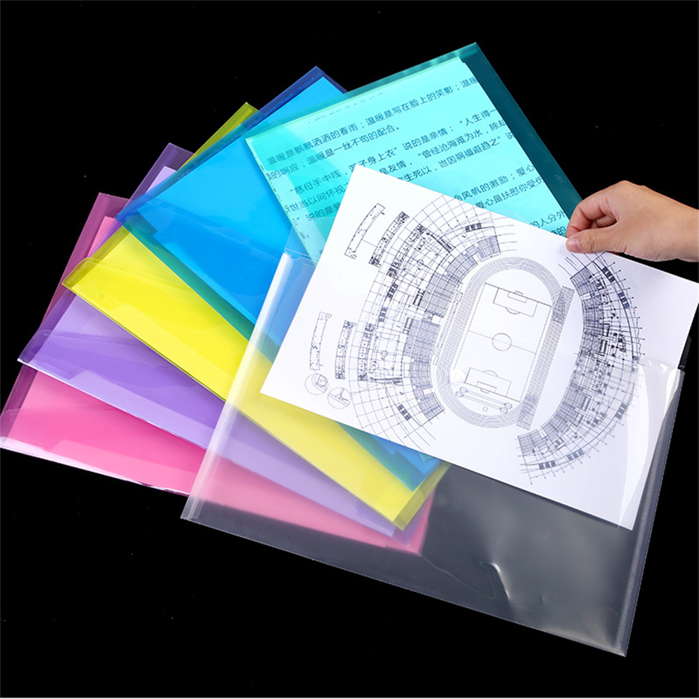 Multifunctional Document Pouch Plastic Filing Products Portable File Folder A4 Size Storage Bag Lightweight Expanding Wallet