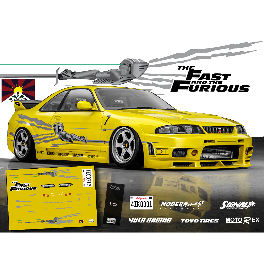 Leon R33 Livery ดีคอลน้ำ nissan gtr r33 leon fast and furious ลีออน ดีคอลฟาส Hot Wheels ...