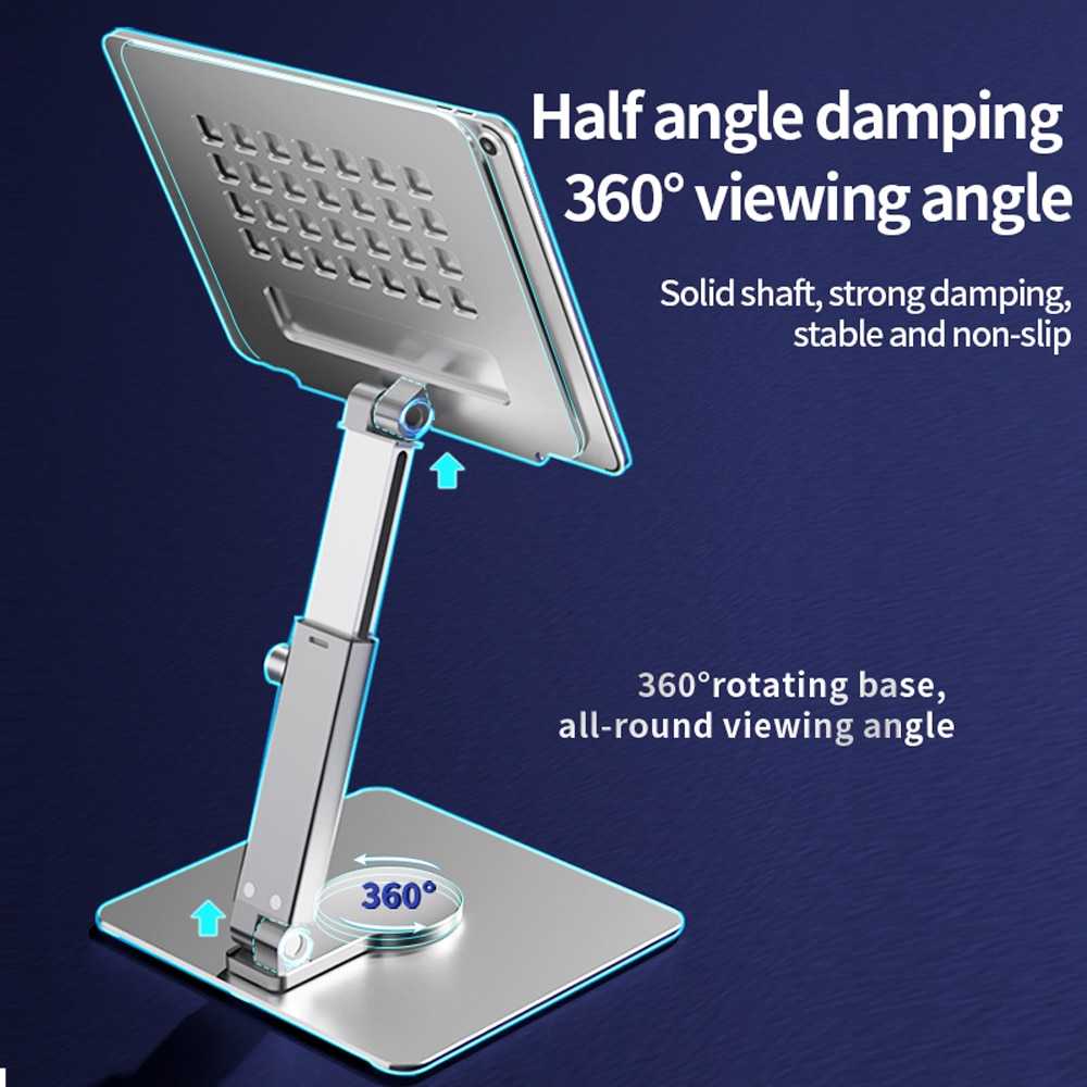 Tablet Stand Desk Riser 360 Rotation Multi-Angle Height Adjustable Foldable Holder Dock For Suitable For Xiaomi Ipad Tablet Laptop