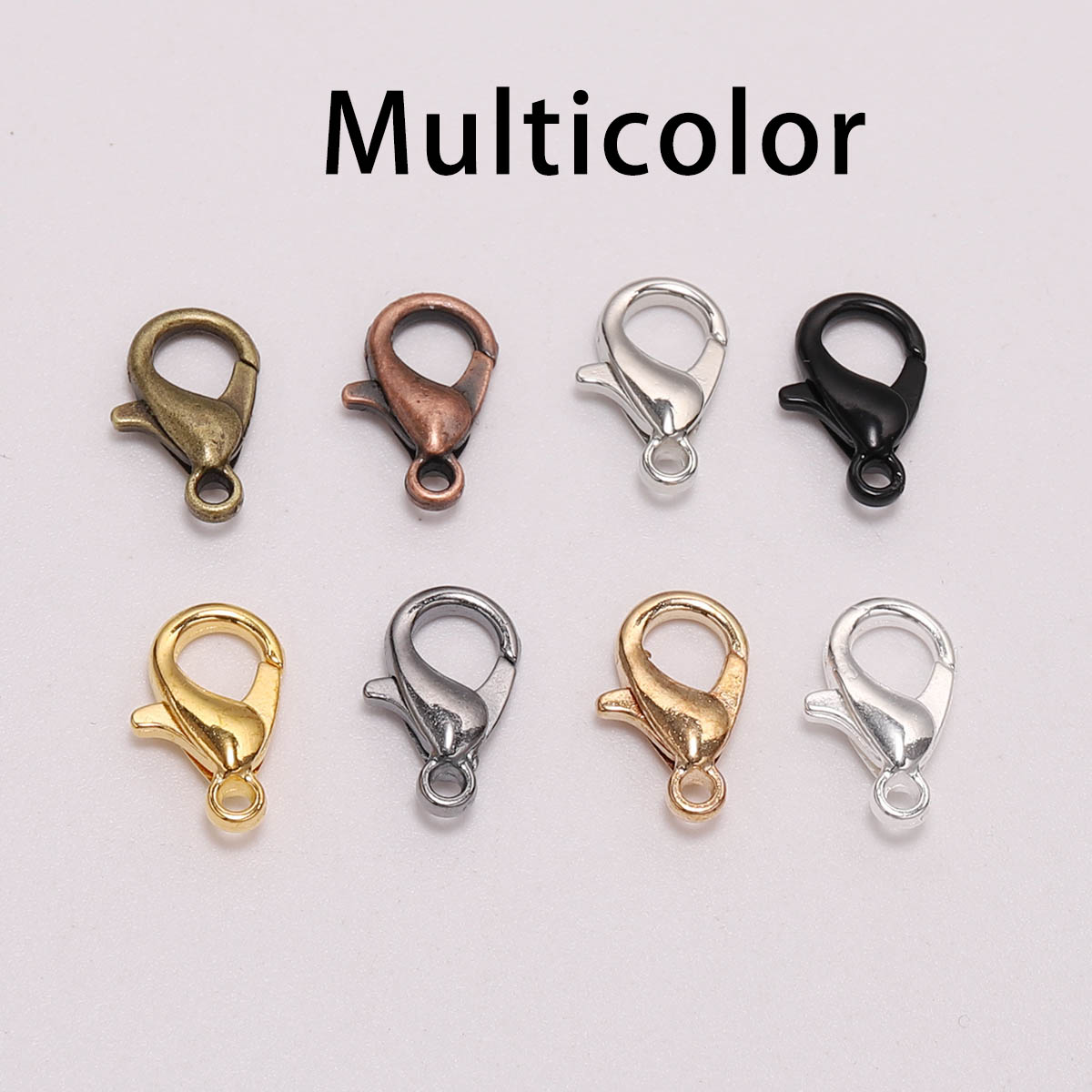 50pcs/lot Jewelry Findings,Alloy Lobster Clasp Hooks for Necklace Bracelet  Chain DIY (Color : Gun Black, Size : 14x7mm)