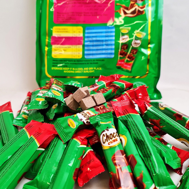 Một túi 50 gói  kẹo socola Choco Cube vị socola/ sữa