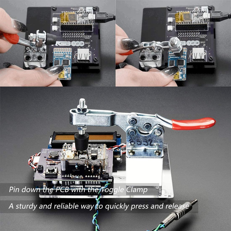 4Pcs Quick Release Toggle Clamp GH-201 Antislip Horizontal 59Lbs Holding Capacity for Machine Operation, Woodworking