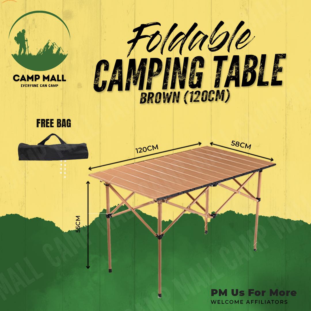Camp Mall Malaysia 50/90/120cm Leisure Folding Camping (Egg Roll) Table
