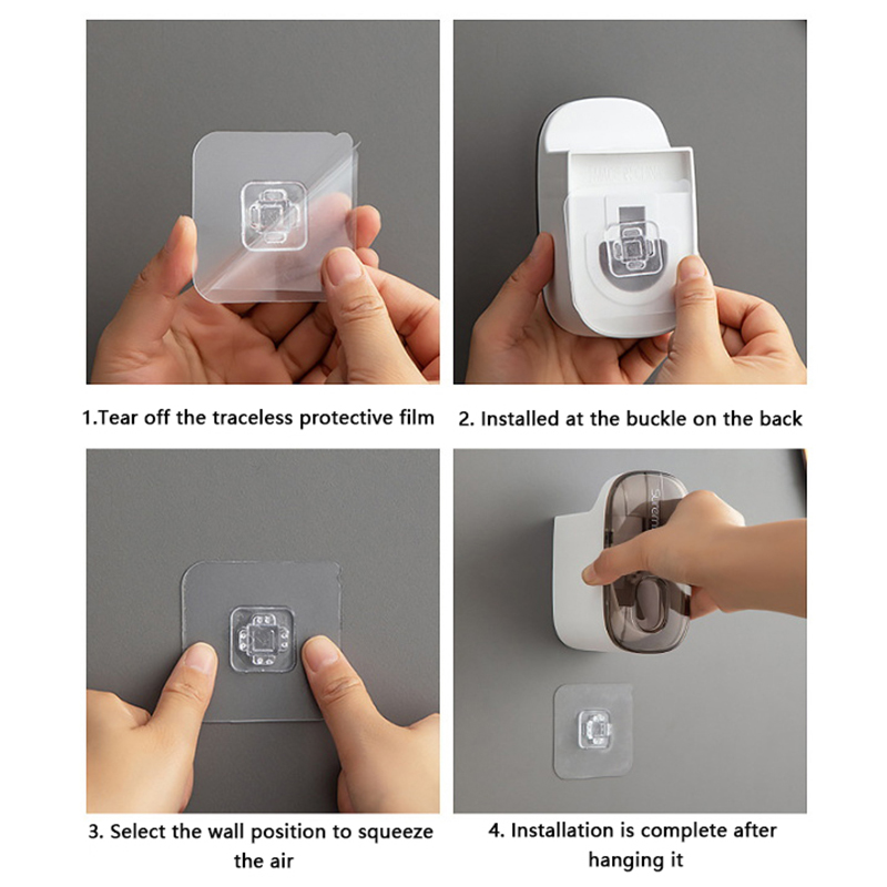 [FU💖] 1Pcs Automatic Toothpaste Dispenser Bathroom Accessories Wall Mount No Punching Lazy Toothpaste Squeezer Toothbrush Holder