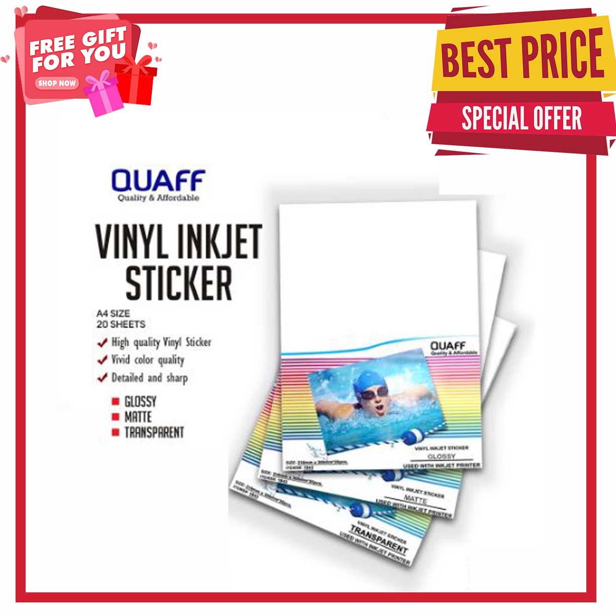 QUAFF Vinyl Waterproof Sticker - Comcard