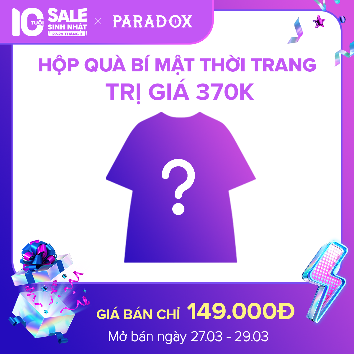 Hộp quà bí mật đến từ paradox - tổng giá trị 370k