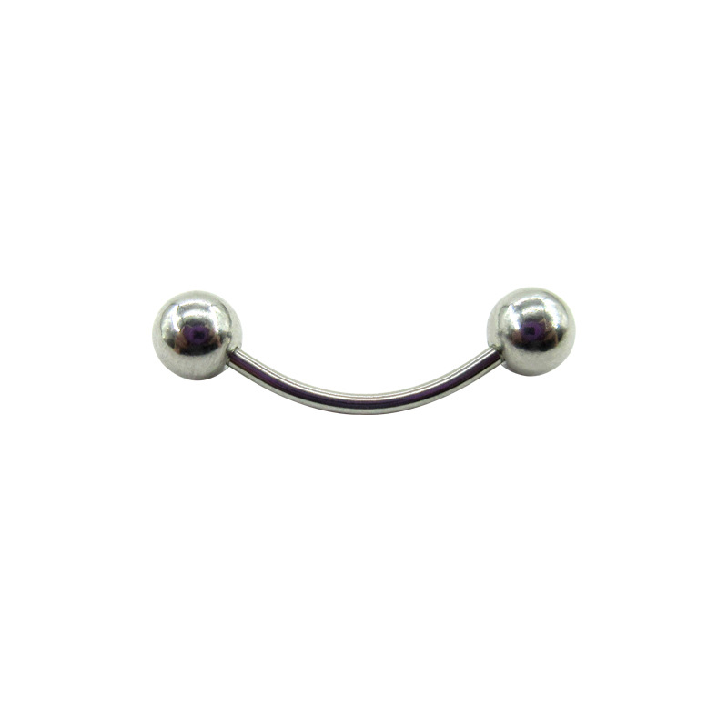 【Essential Good Item】Meijiao stainless steel eyebrow nail human body piercing eyebrow ring steel ball curved rod eyebrow decoration banana ring jewelry.