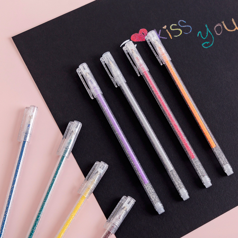 %E3%80%90The%20Quiet%20Page%E3%80%918pcs/set%20Colors%20Kawaii%20Glitter%20Gel%20Pen%20Cute%20Colored%20Drawing%20Pen%20Highlighter%20Marker%20For%20Girl%20Kids%20Diy%20School%20Art%20Stationery%20-%20Image%205