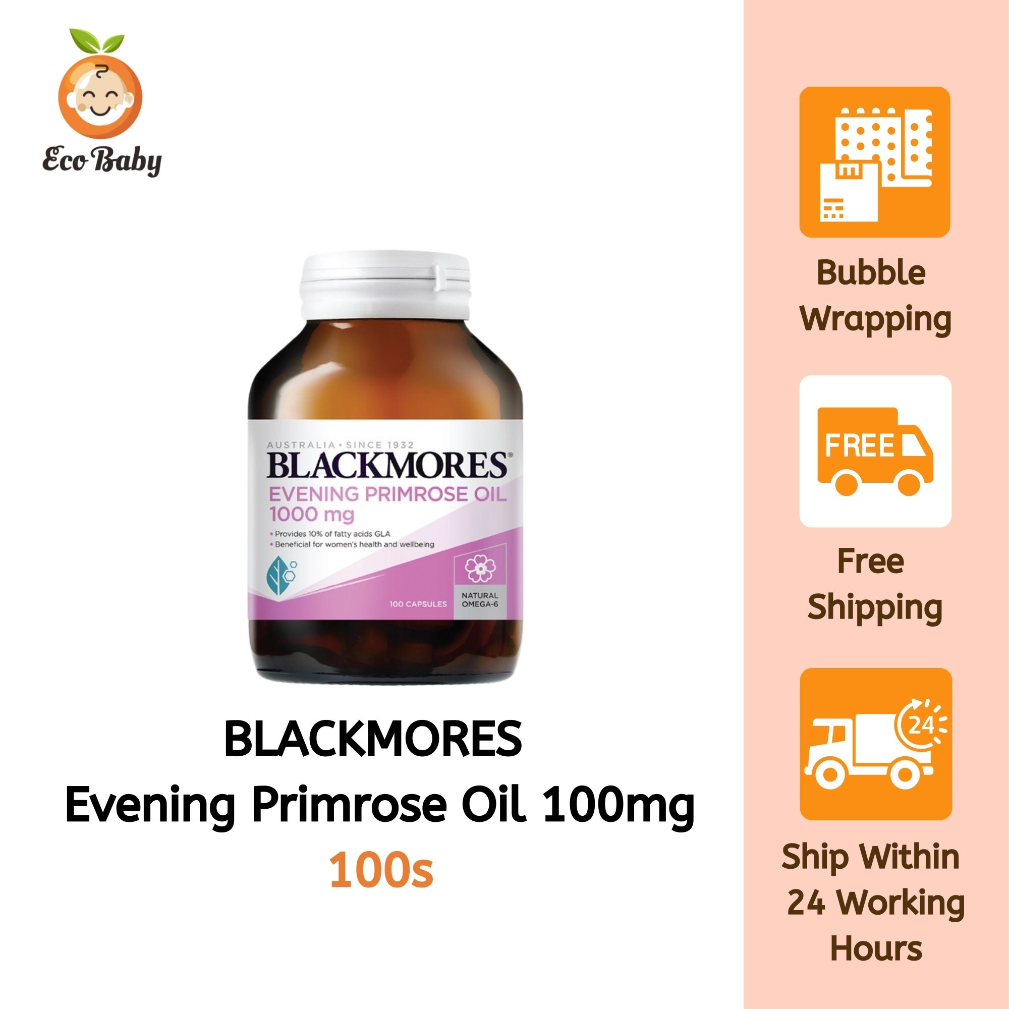 Blackmores Evening Primrose Oil 1000mg 100s Relieves Premenstrual