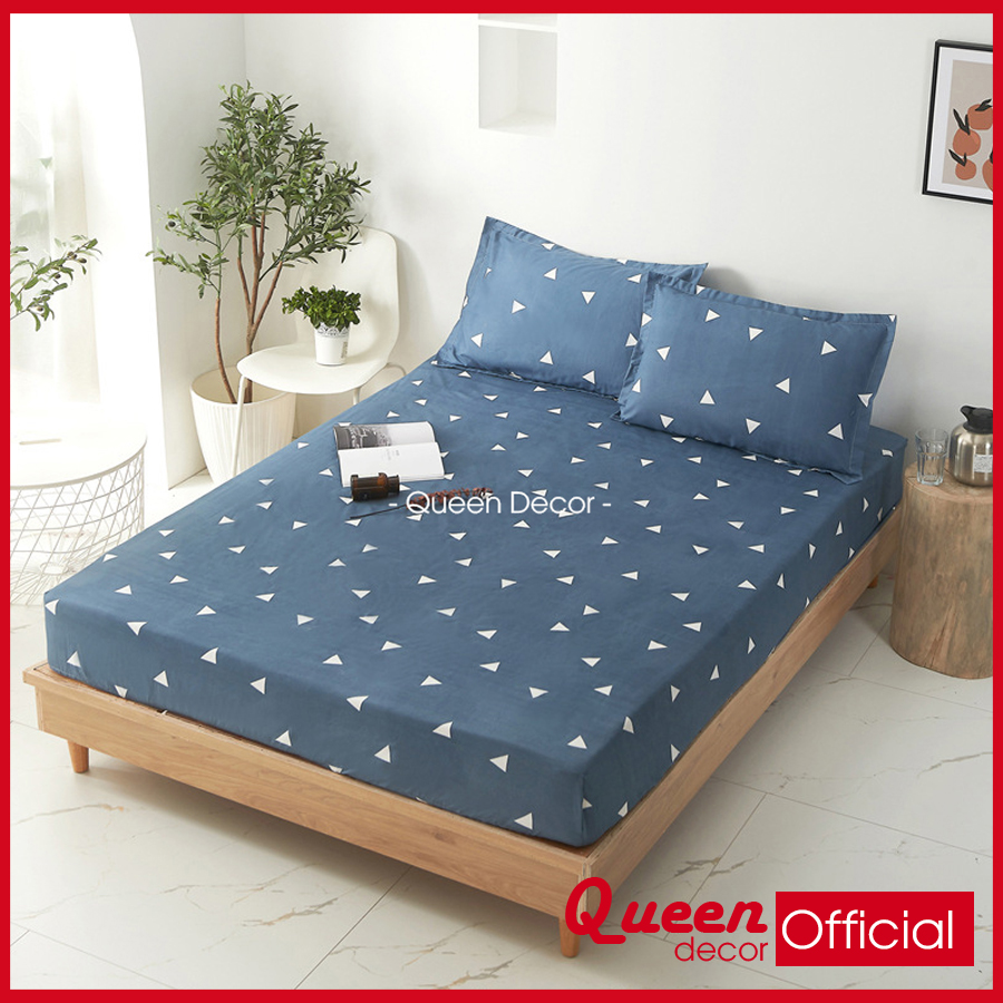 Ga Giường Cotton Poly Bo Chun M2 M4 M6 M8 2M2, Ga Trải Nệm Drap Giường Đủ Họa Tiết  - Queen Home