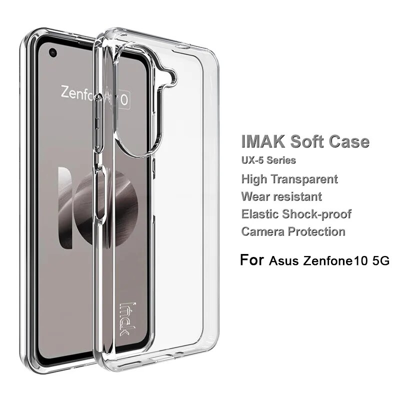 For asus zenfone 10 case imak ux-5 transparent silicone phone shell soft back cover for asus zenfone 10 5g