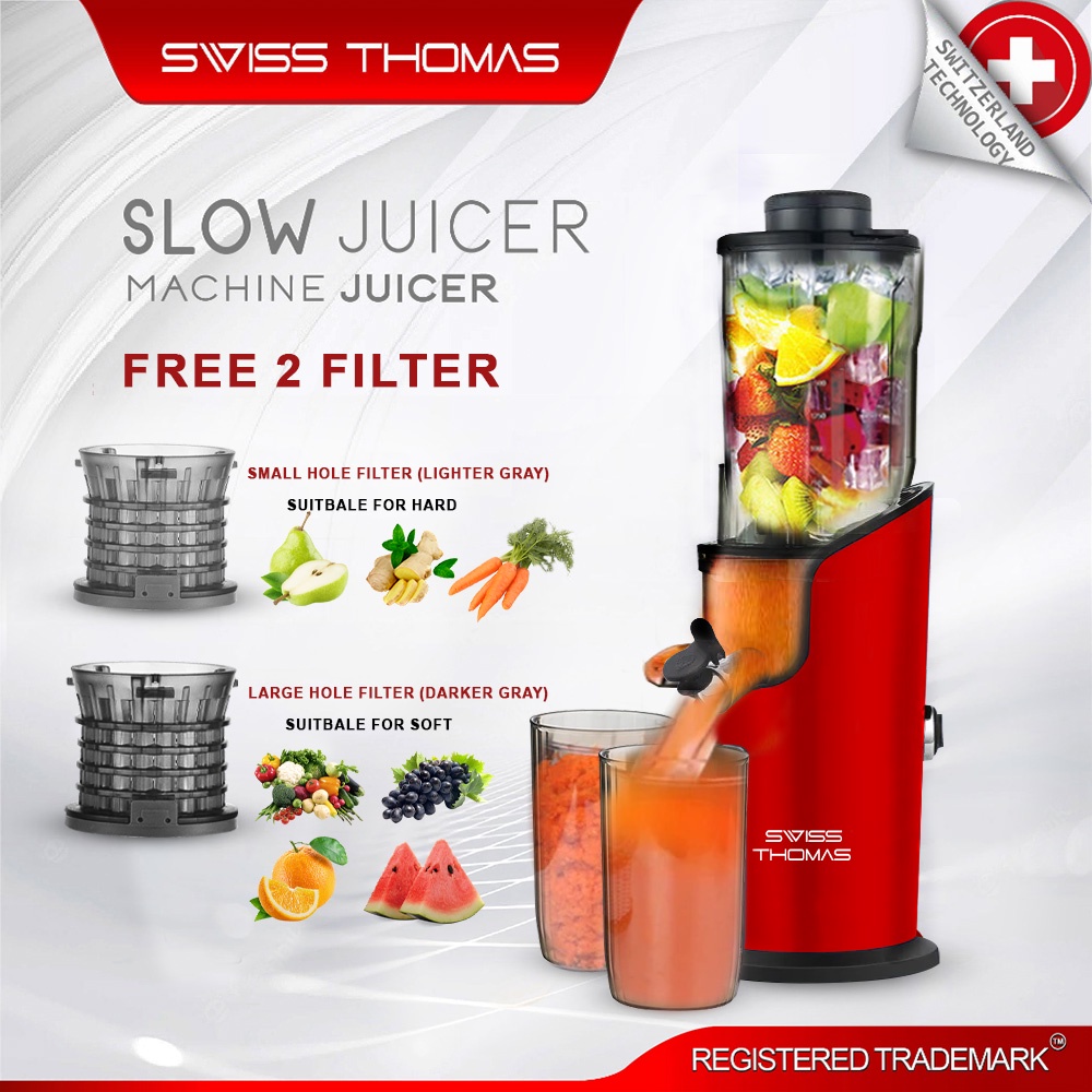 Swiss Thomas Screenless Filter Free Slow Juicer Juice Extractor