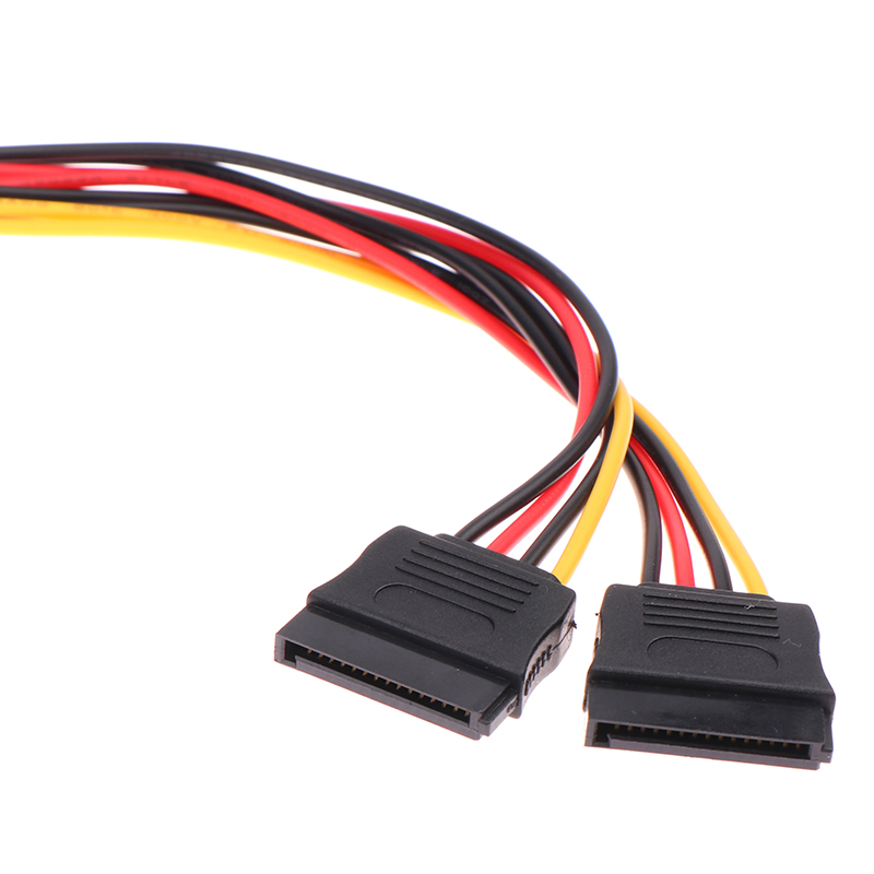1PC 20CM Sata Extension Cord For HDD SSD Hard Disk SATA Power Y Splitter Cable 15 Pin Male To Dual 15 Pin Female Power Cable Mushen. 