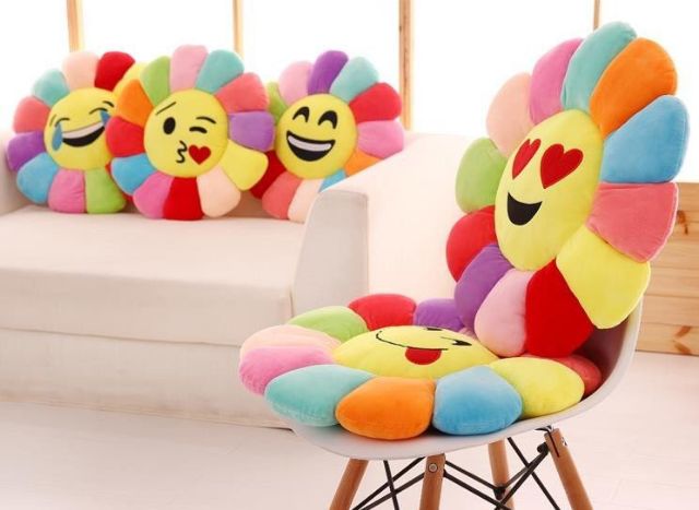 [HCM]GỐI VẢI BÔNG HÌNH HOA MẶT TRỜI 36CM