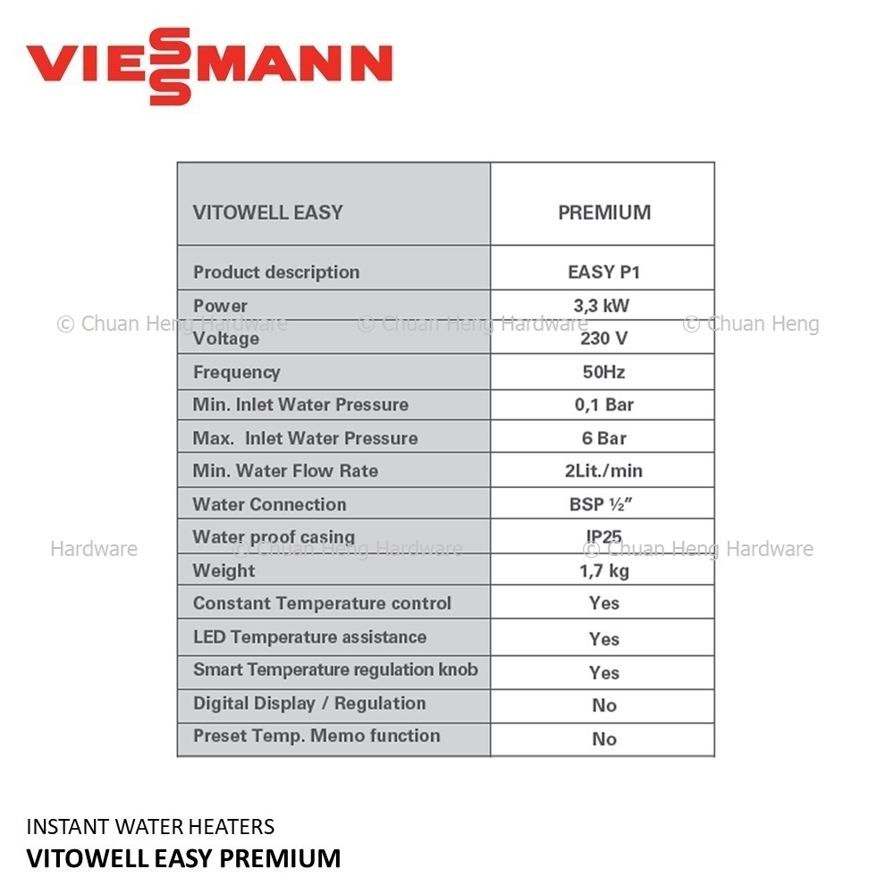 Viessmann Vitowell Easy Premium Instant Water Heater