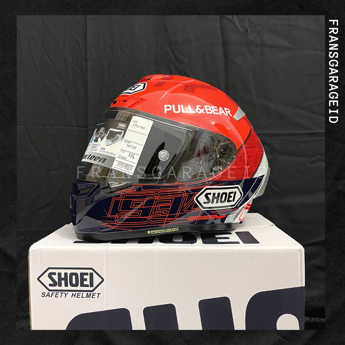 harga helm shoei x14 bekas HELM SHOEI X14 MM 93 V6 ORIGINAL MIRROR 1:1 FULL FACE RED ANT V6