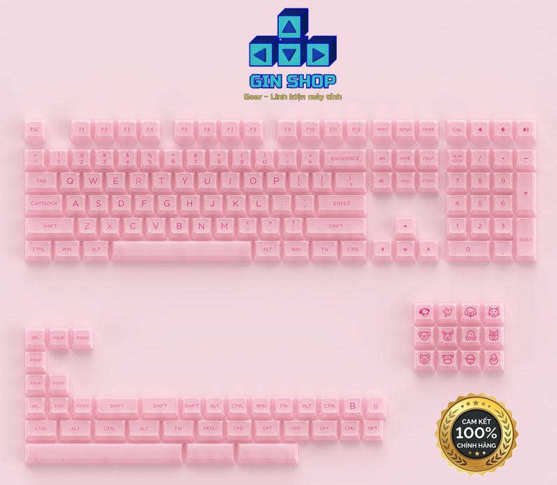 [CHÍNH HÃNG] AKKO Keycap set – White - Blac - Pink - Clear - Tiffany Blue (PC / ASA-Clear profile / 155 nút)