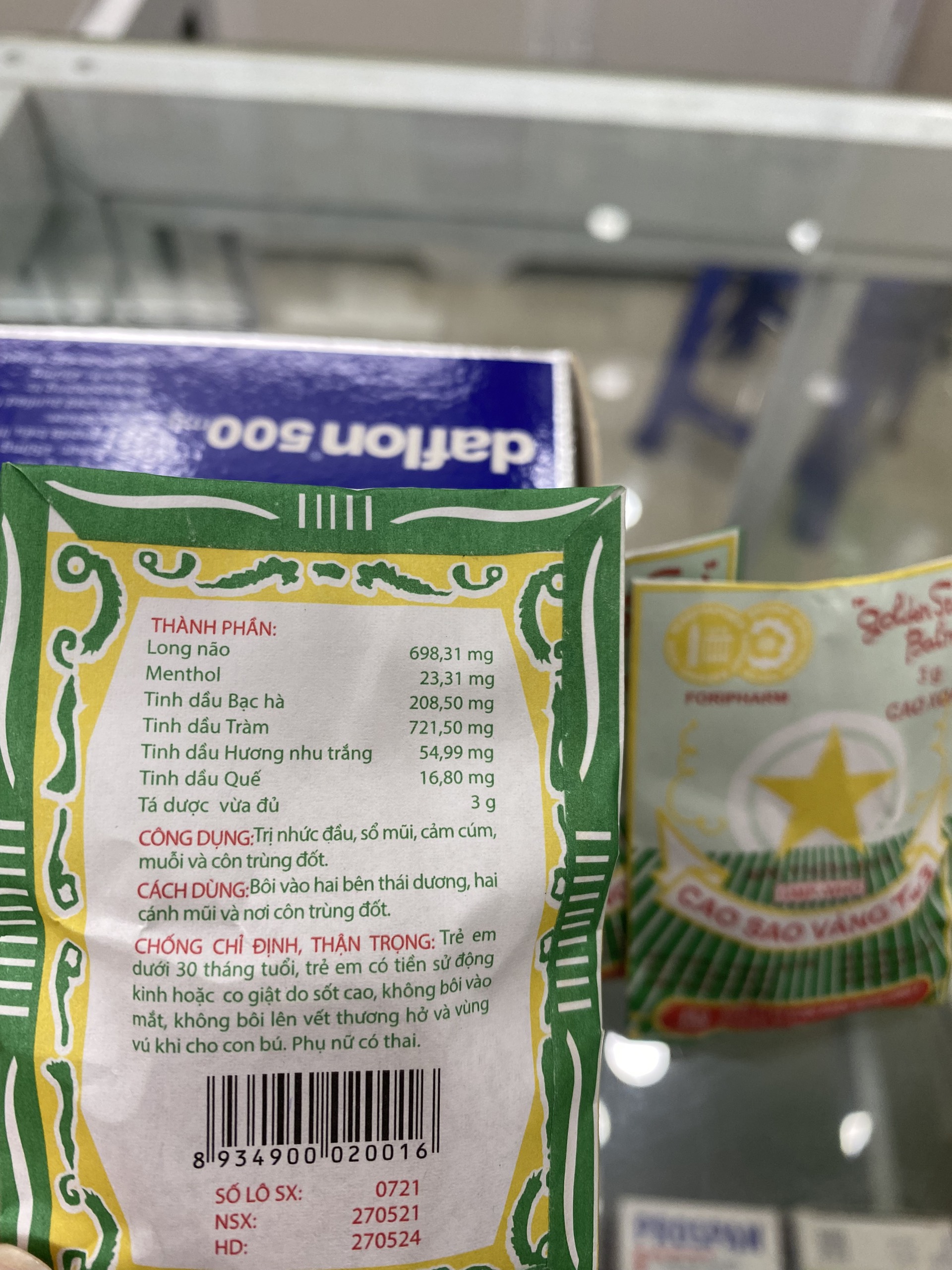 Cao sao vàng (chính hãng) Công ty cổ phần dược phẩm TW3 - 3g