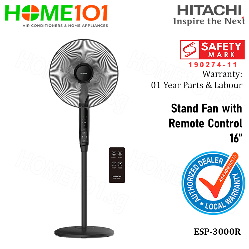 Hitachi Stand Fan With Remote Control 16 Inch Esp 3000r Lazada Singapore