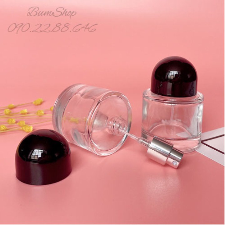 Chai chiết nước hoa 30ml trụ tròn đen cá tính