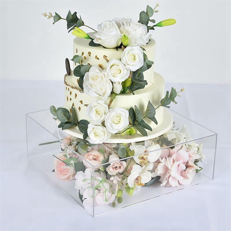 Acrylic Cake Display Board Square Cake Tray DIY Cake Refillable Board Base for Display Wedding Party Birthday