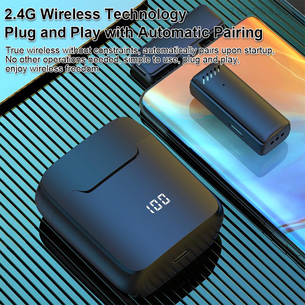 Mini Micro dây chuyền Không Dây Cho Điện Thoại Di Động 360 ° Đa Hướng Micro cài ve áo giảm tiếng ồn Tương Thích Với Loại-C điện thoại thông minh Android Máy Tính Bảng Cho Youtube Facebook phát trực tiếp ghi video Vlog Phỏng Vấn Trực Tuyến Lớp Học