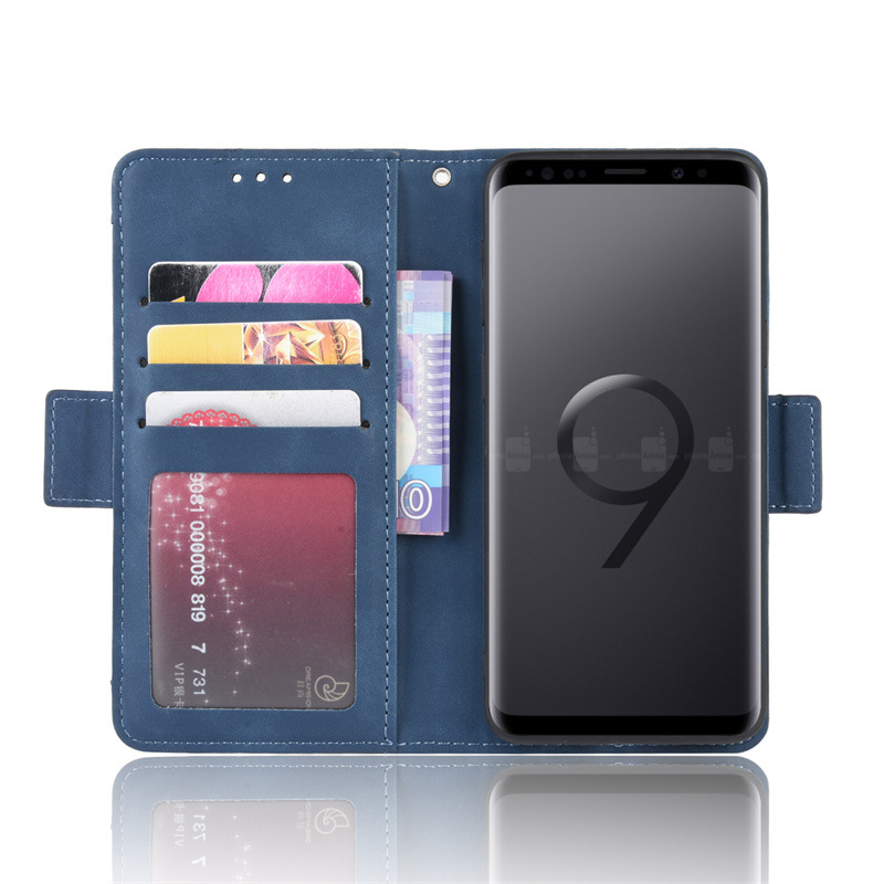 Samsung Galaxy S9 Plus Wallet Case with Card Holder, Leather Kickstand Card Slots Case. 