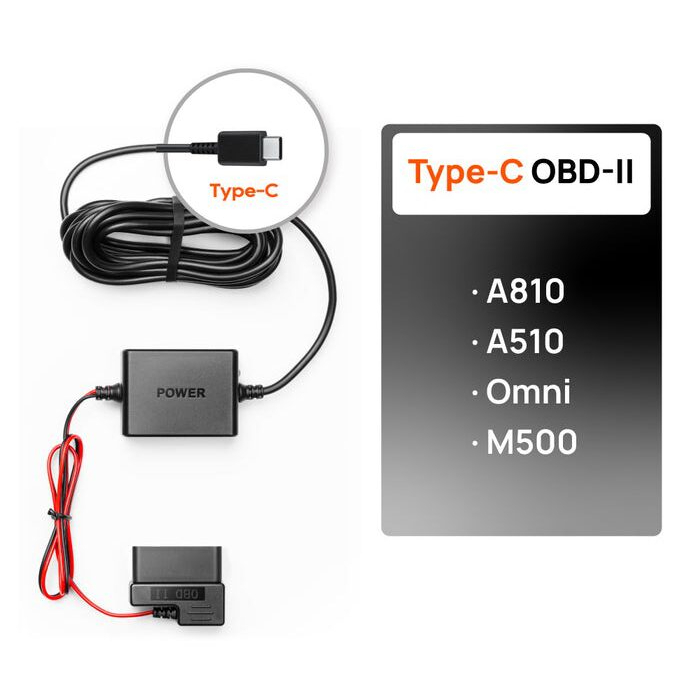 Bộ dây nguồn CAMERA gắn cổng OBD II giám sát đỗ xe 24H