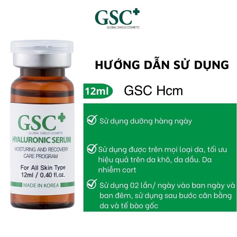 Serum HA cấp nước dưỡng trắng da GSC 12ml