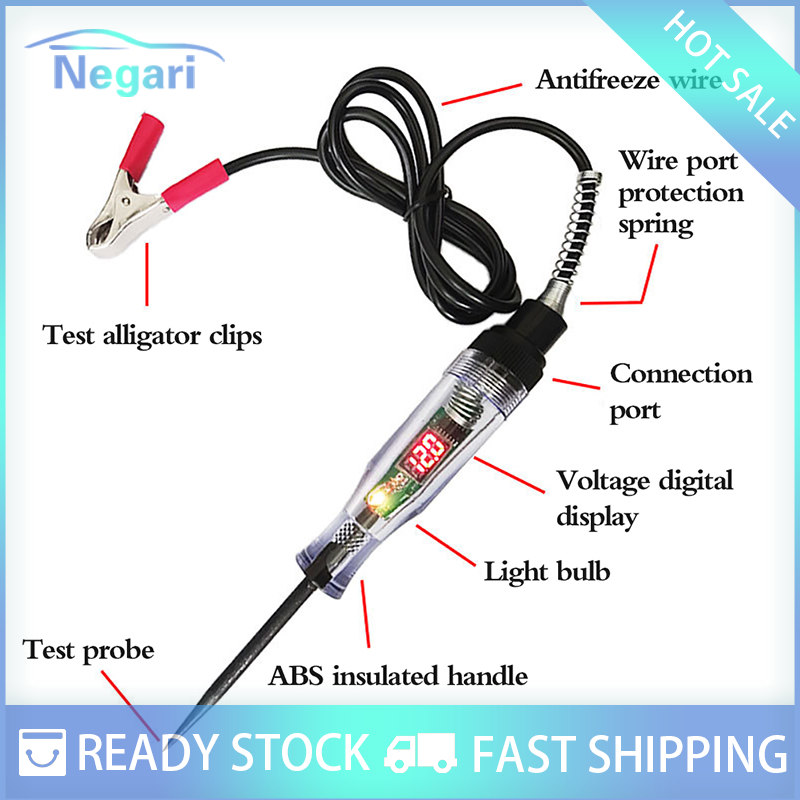 NG Motor✨ COD ✨ Car Durable Automotive Electric Circuit Tester Digital Light Probe Test Pen