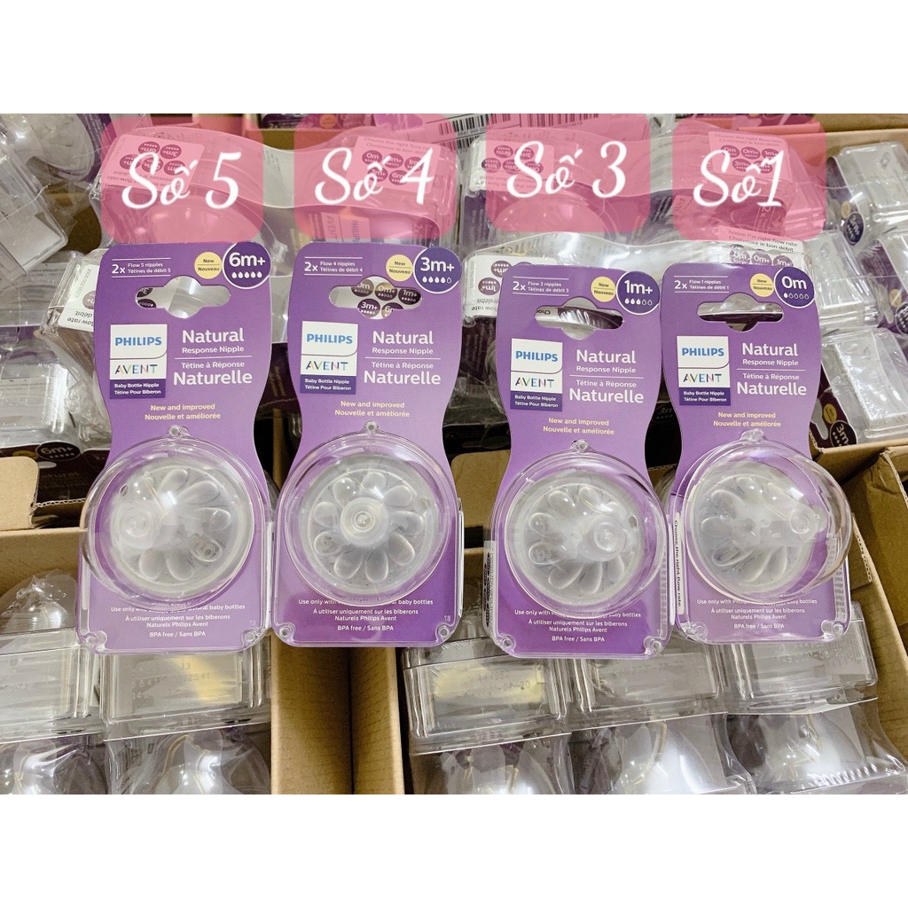 SET 2 NÚM TI PHILIPS AVENT NATURAL RESPONSE SỐ 4 CHO BÉ TỪ 3M+