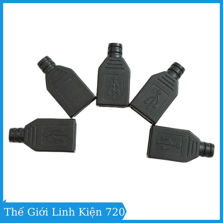 Đầu Jack cổng USB A cái 4P kèm vỏ