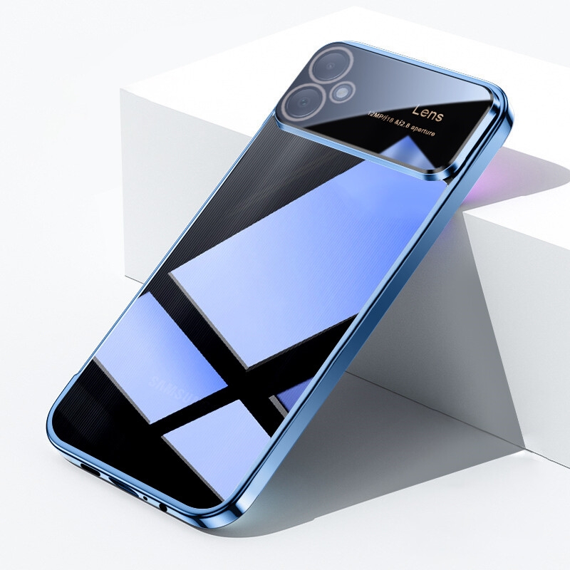Phone Cases For Samsung Galaxy A05 Back Case Large Window View Soft TPU Electroplated Shell Anti-collision + Lens Protective Film for Samsung Galaxy A05 Phone Casing
