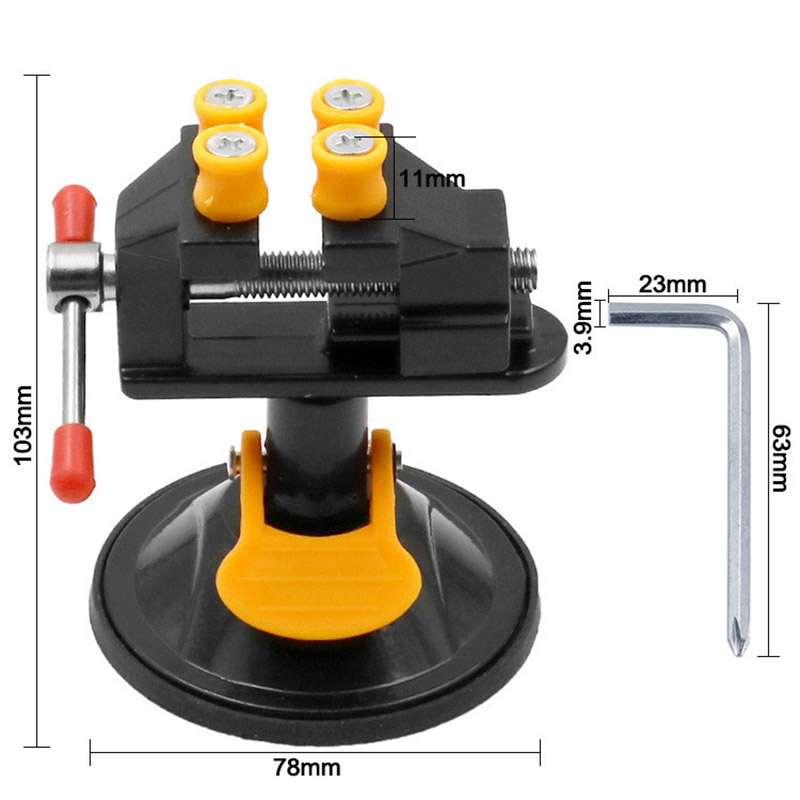 Suction cup mini vice vice 360 degree rotatable vice mini walnut clamping tool suction-cup