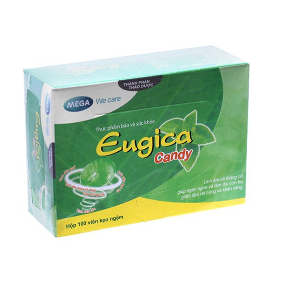 Kẹo Ngậm Thảo Dược Giảm Ho Eugica Candy (Hộp 100 Viên)