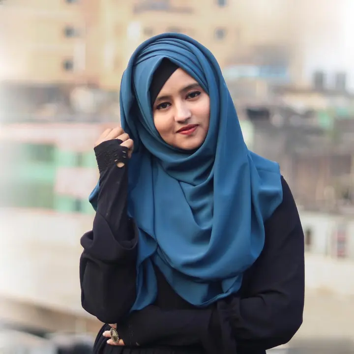 Glam Touch - Premium Quality Full Coverage (80x30) Diamond Georgette Hijab