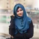 Glam Touch - Premium Quality Full Coverage (80x30) Diamond Georgette Hijab. 