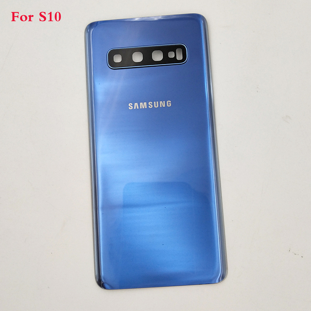 Bluesky Original Back Glass For Samsung Galaxy S10 S10 Plus S10+ S10e Back Cover Rear Door Housing Panel With Camera Glass Lens Frame
